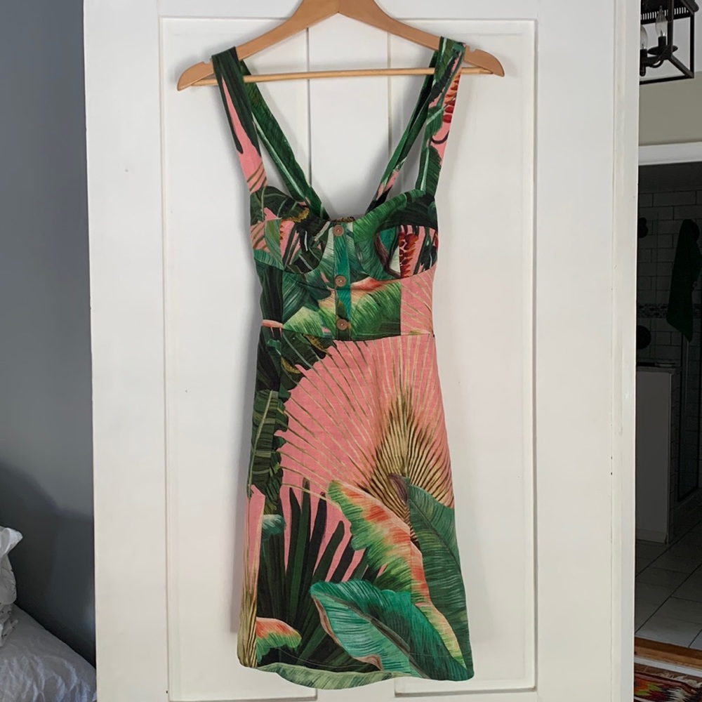 FARM RIO Amazonia Forest Mini Dress Size Small Multi Color